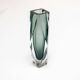 Vintage Geometric Vase in Grey "Sommerso" Murano Glass, Flavio Poli Style