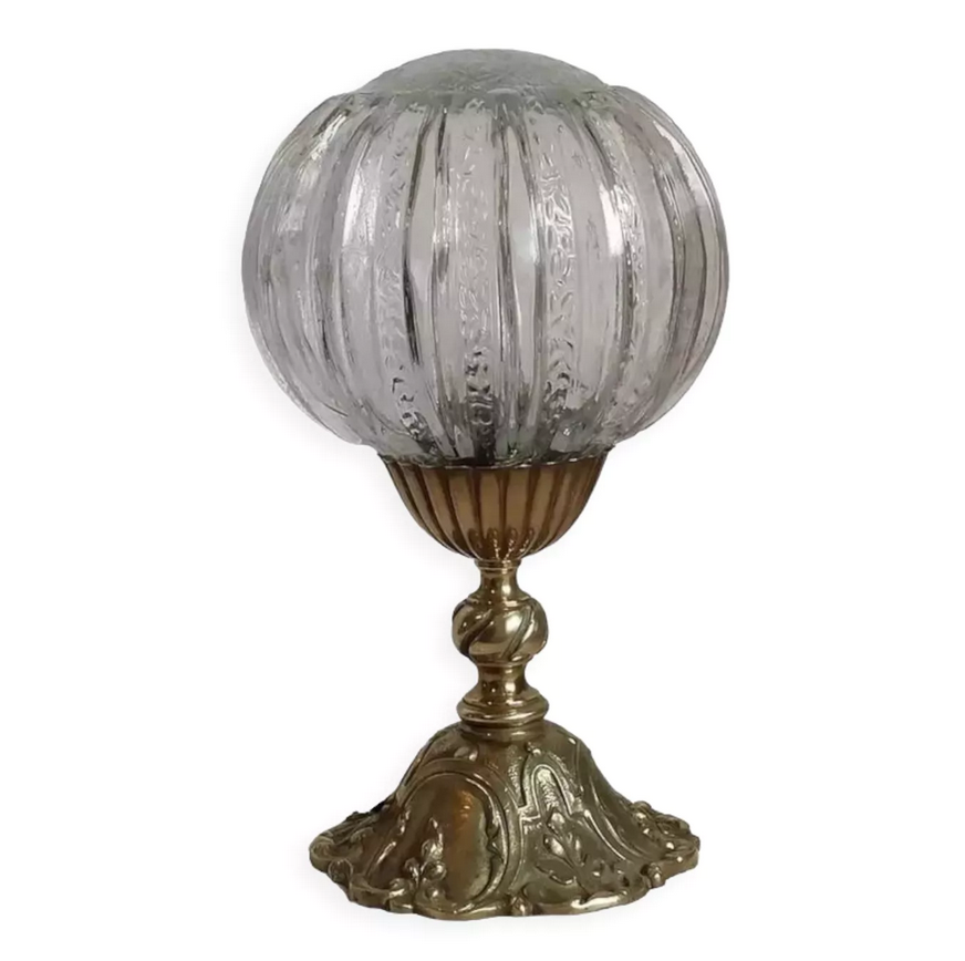 Bronze lamp and globe