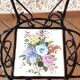 Plant holder "chair" in wrought iron and earthenware / vintage 60s-70s
