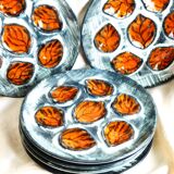 Hand-painted oyster plates - Plates from Pornic, France