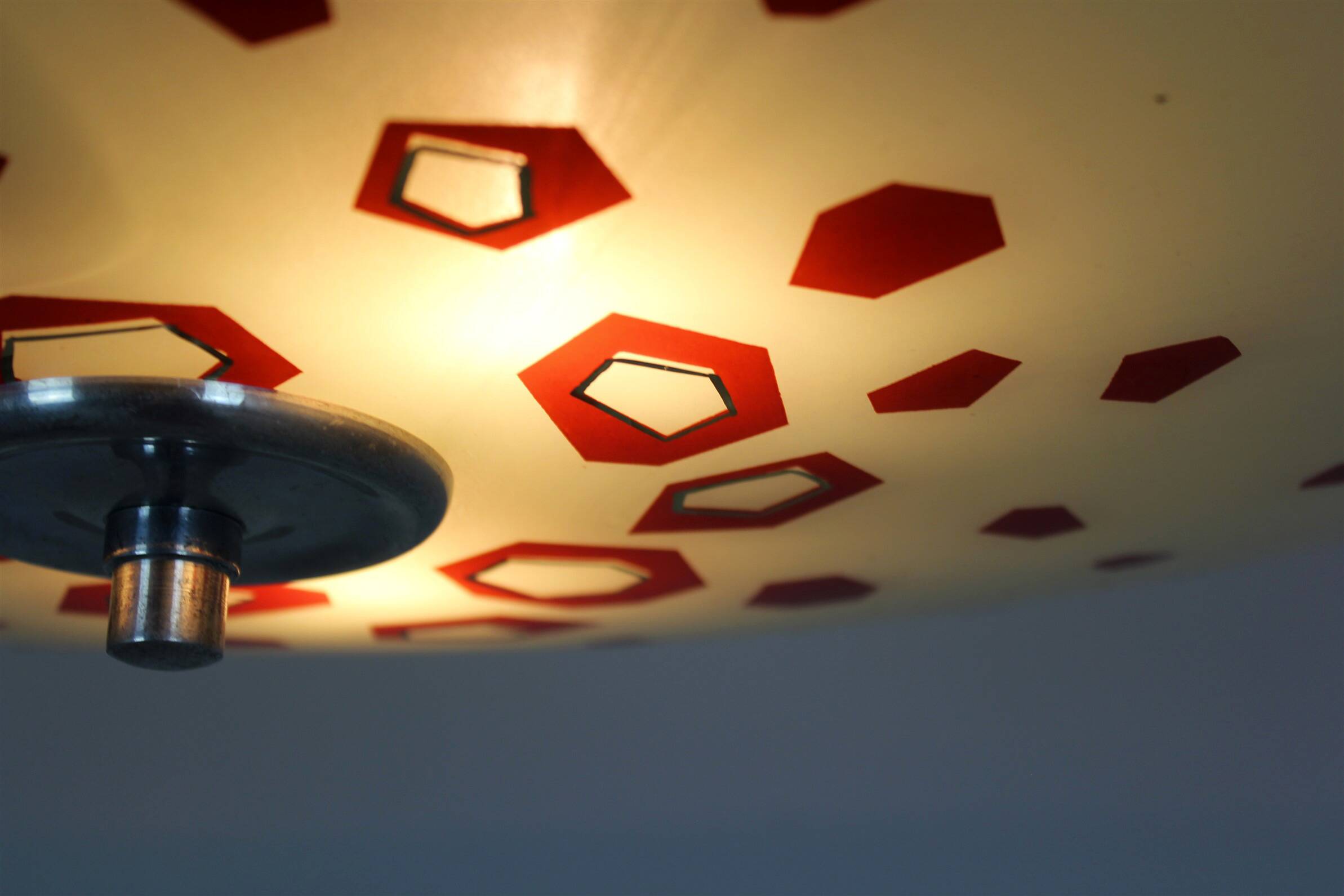 Large Vintage Czechoslovakian Opaline Glass Pendant Lights, 1970s, Set of 2