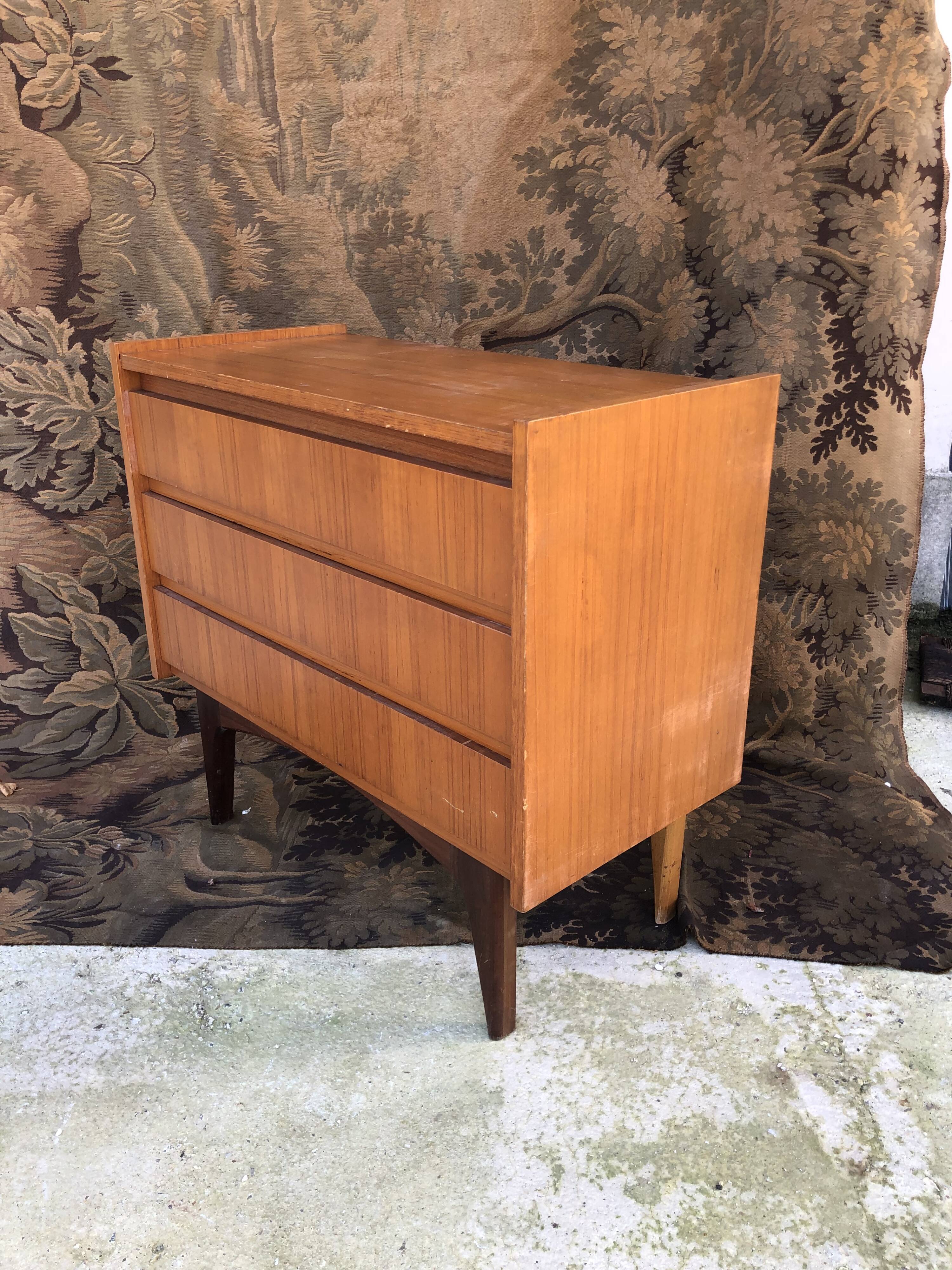 Vintage solid wood chest of drawers