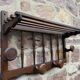 Coat hooks wall-mounted coat rack in rustic wood french coat rack 70s