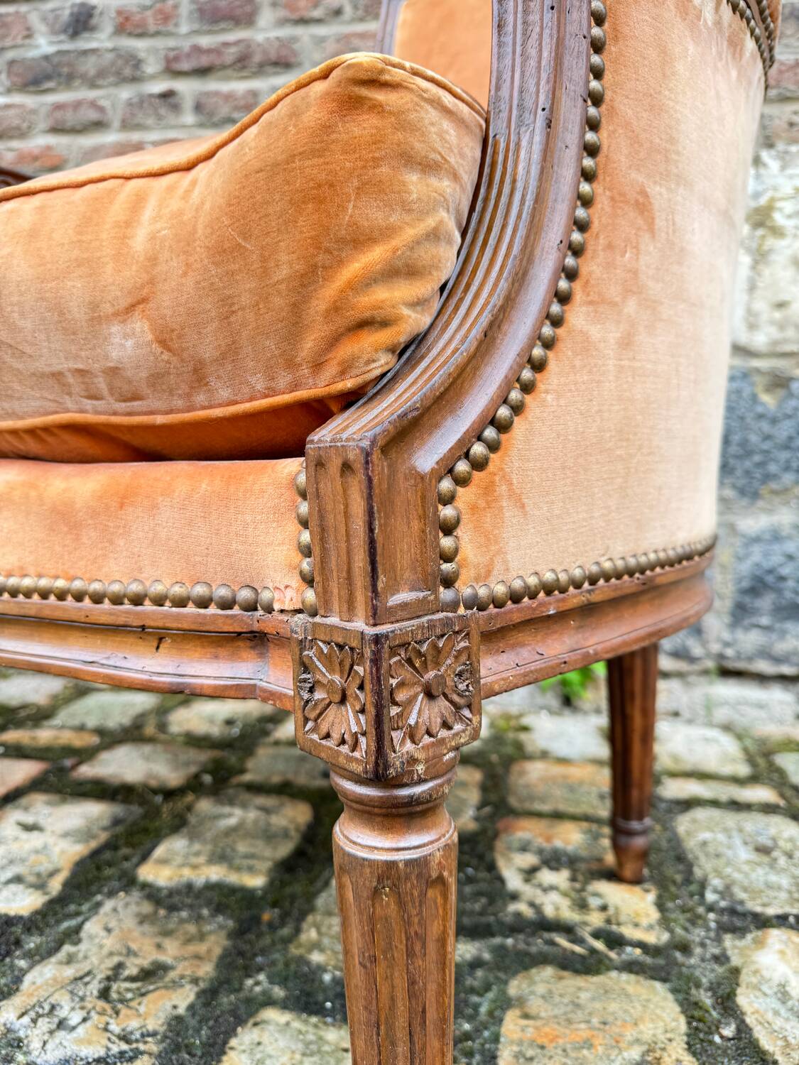 Pair Of Bergères Trapeze Backrest In Walnut Louis XVI XVIII Eme Century
