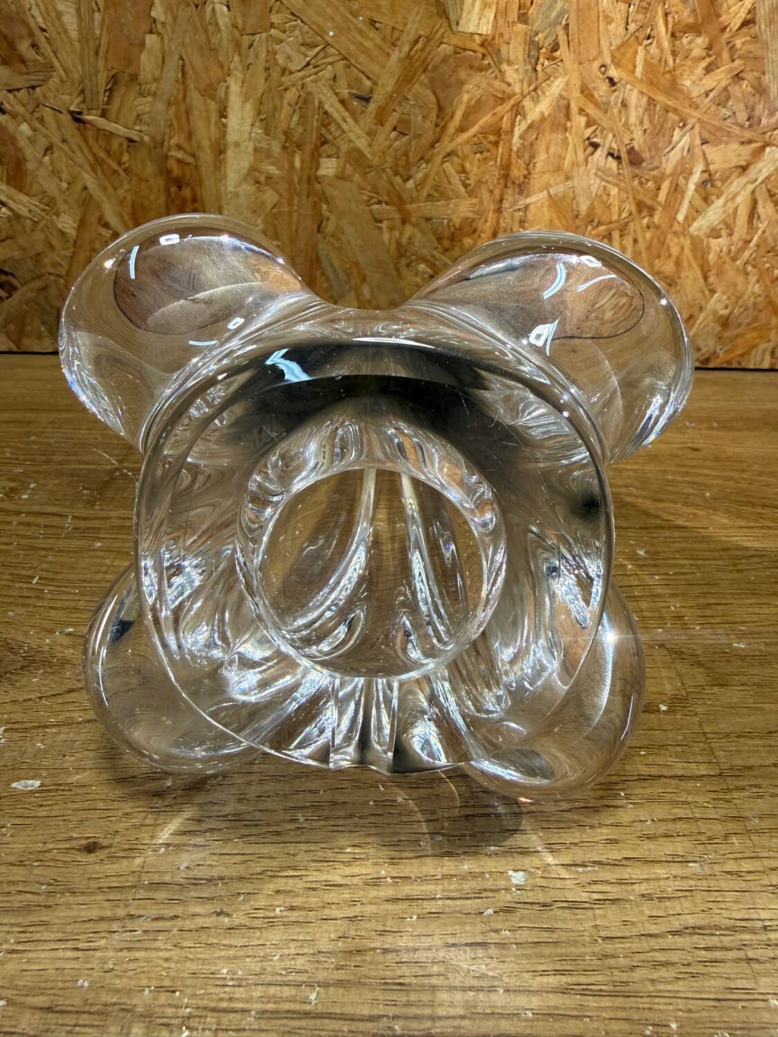 Lamp base Crystal of Sèvres France – vintage moulded crystal from the years