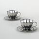 Set of stainless steel cups, Italian design, 1980s, production: Italy