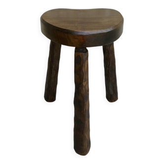 Tripod stool in solid wood, around 1960.