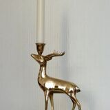 Vintage brass stag candlestick holder