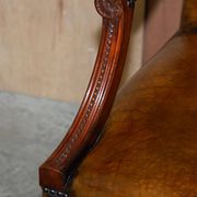 Restored vintage executive chair, leather, oak frame.