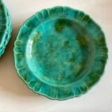Set of 6 plates in glazed earth with godrons 1960