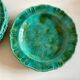 Set of 6 plates in glazed earth with godrons 1960
