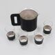 Carl Auböck Martini Set Black Leather Pitcher & Glasses, Austria, 1950s