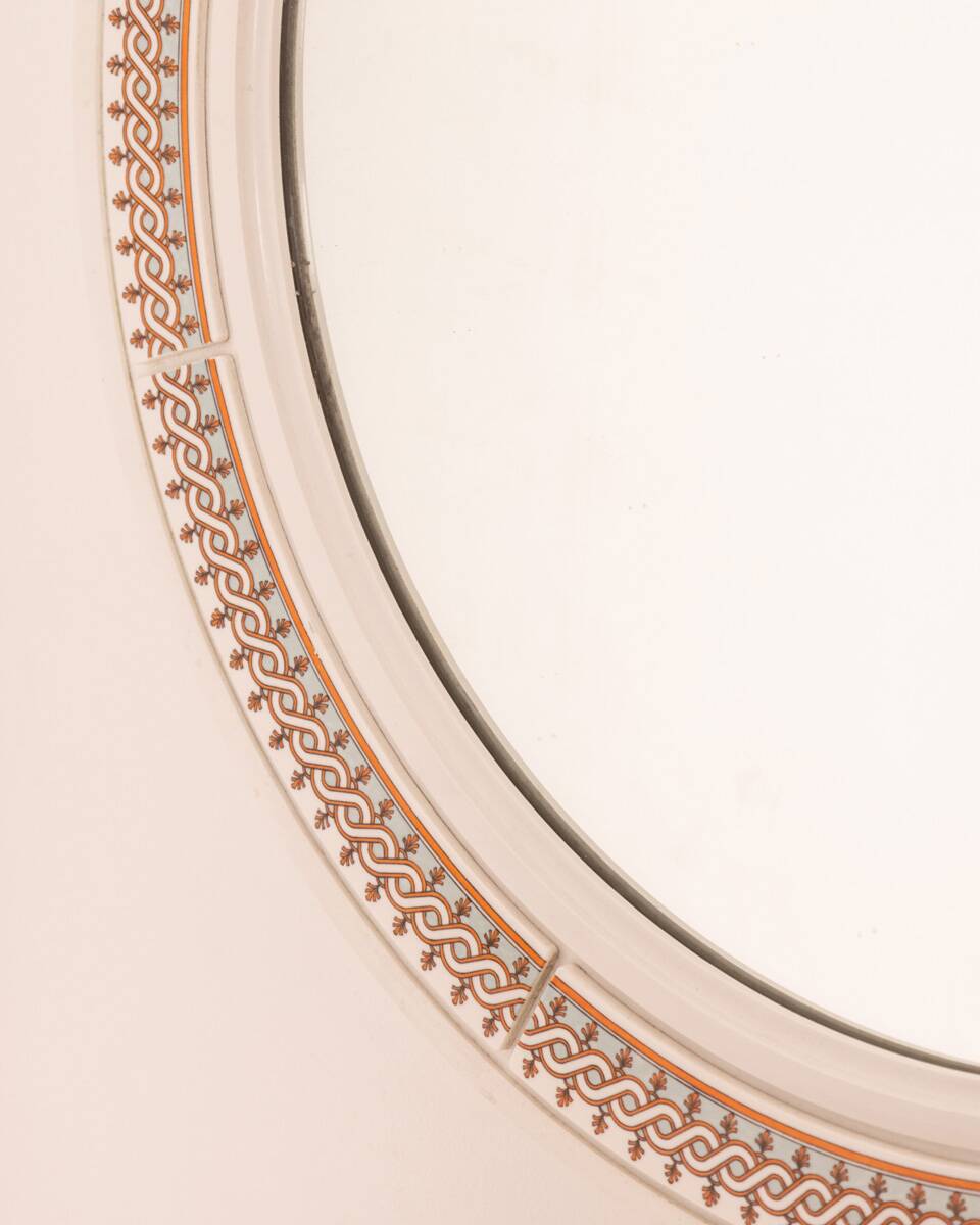 Vintage 70's wall mirror decorated carrara matta design