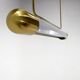 Mid-century Brass Long Pendant Light by Napako
