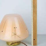 Midcentury glass & brass table lamp