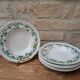 Johnson Brothers Set of 6 Ivy Leaf and Flower Blue Dinner Plates