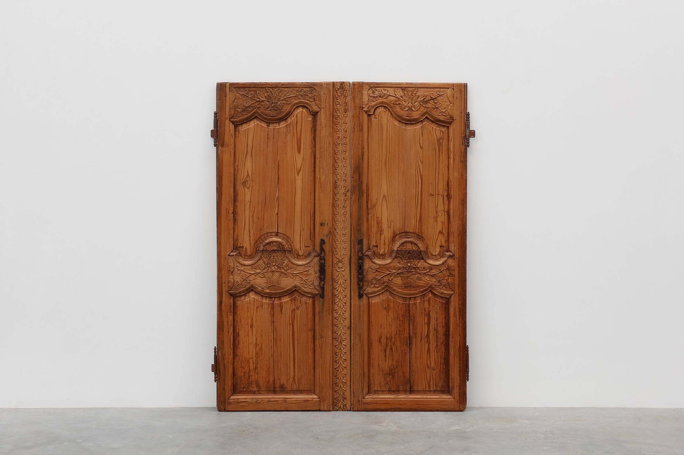 Pair of two Antique French Provincial hand carved doors, ca. 1880