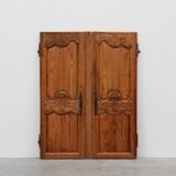 Pair of two Antique French Provincial hand carved doors, ca. 1880