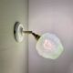 Vintage tulip wall lamp in glass from Clichy green mint