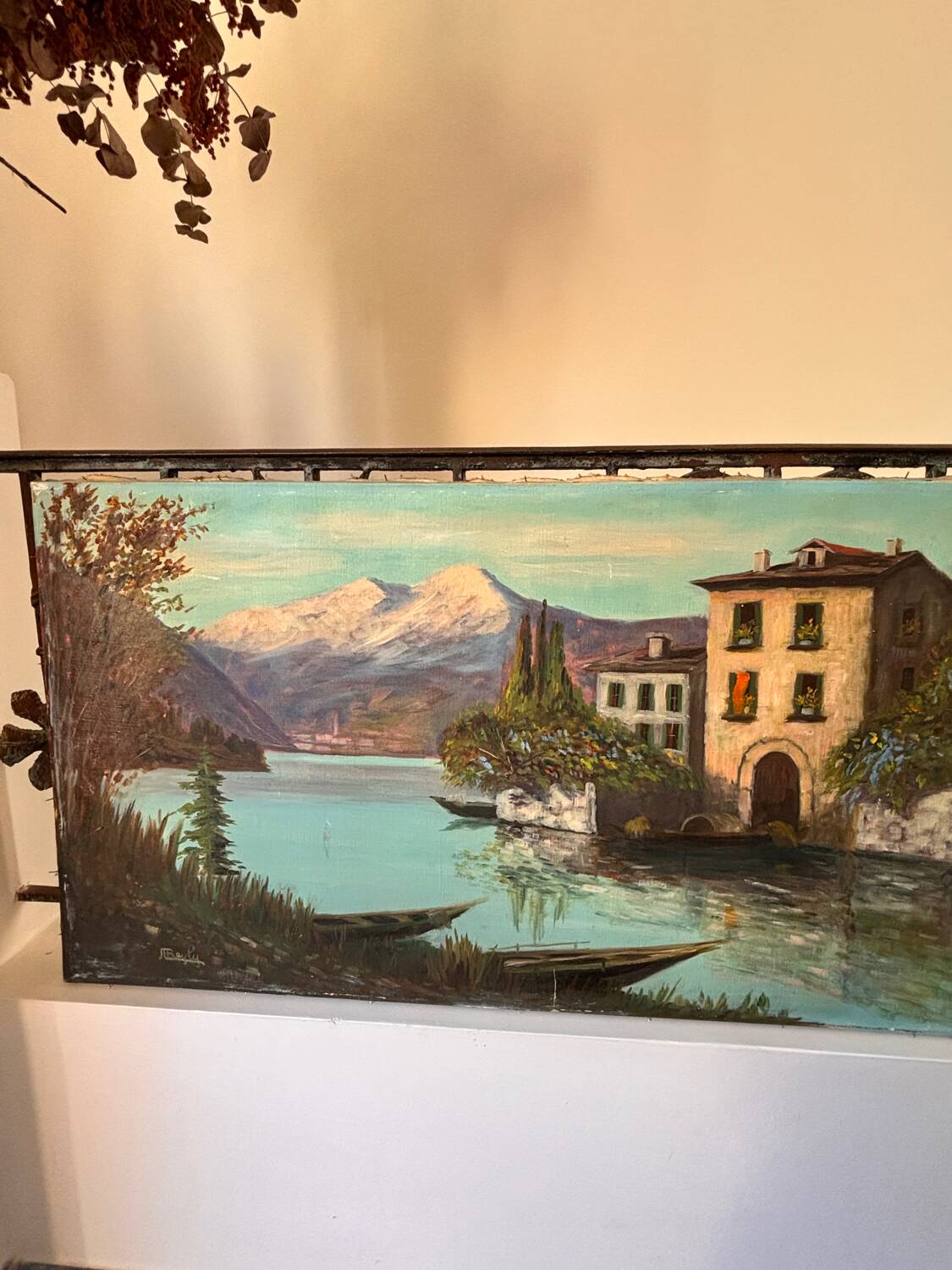Large oil on canvas from the 20th century signed J. Beyly.