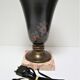 Lampe vasque art déco métal et marbre signée a.ducobu décor fleurs oiseau