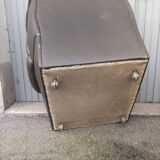 Pair of Chesterfield armchairs with footrest