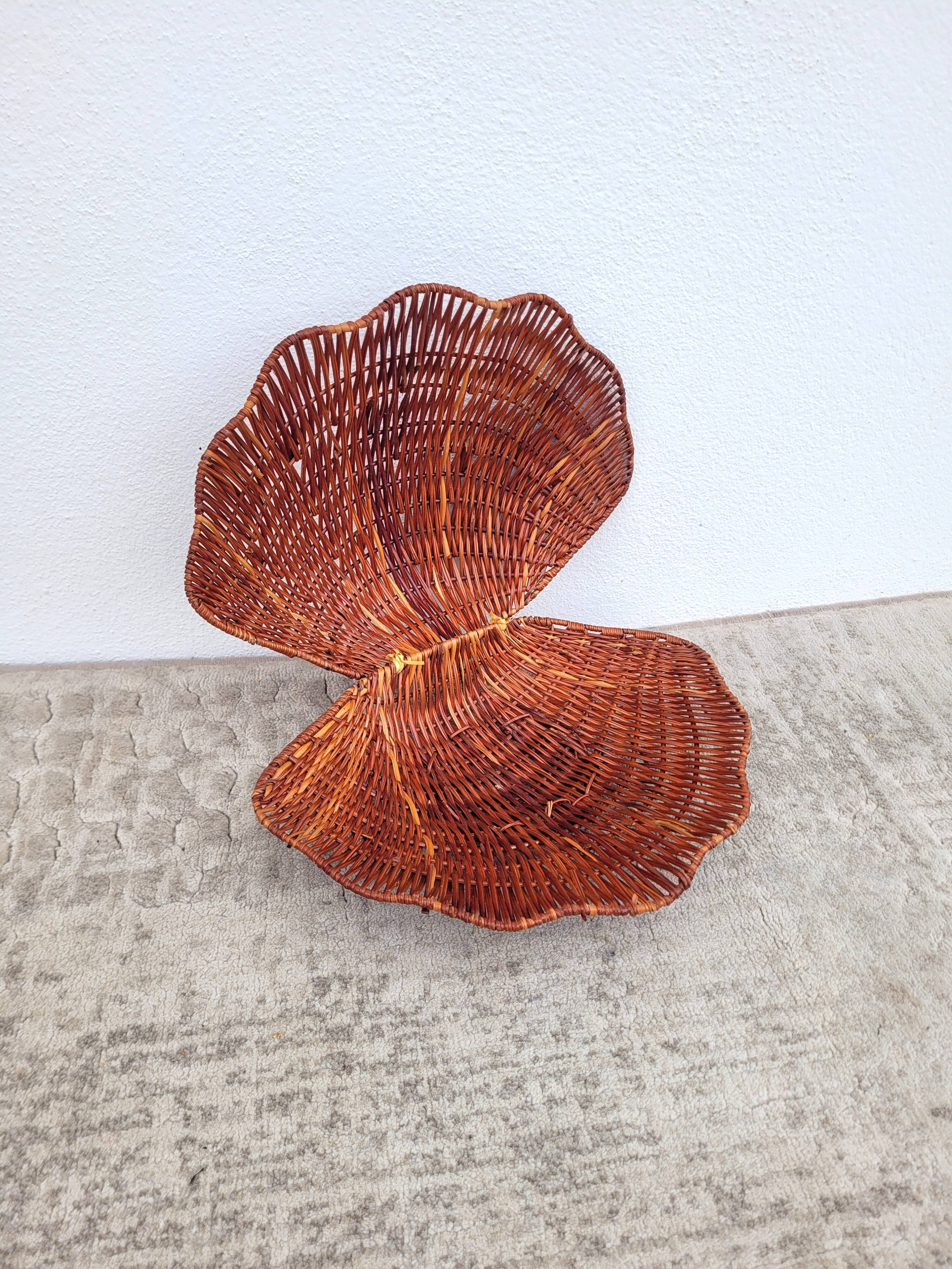 Rattan shell basket