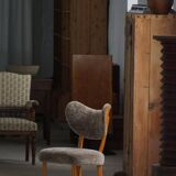 Danish chair from the mid-20th century, dining/office chair in lamb's wool, Eva Koppel, 1950s.