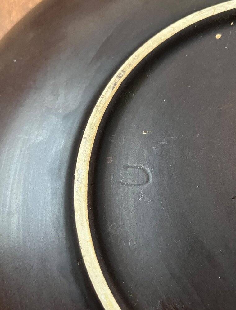 Mid-century German studio pottery wall plate with Ruscha sunflower motif, 1960s.