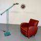 Vintage red faux leather Art Deco club chair from the 1940s/50s.