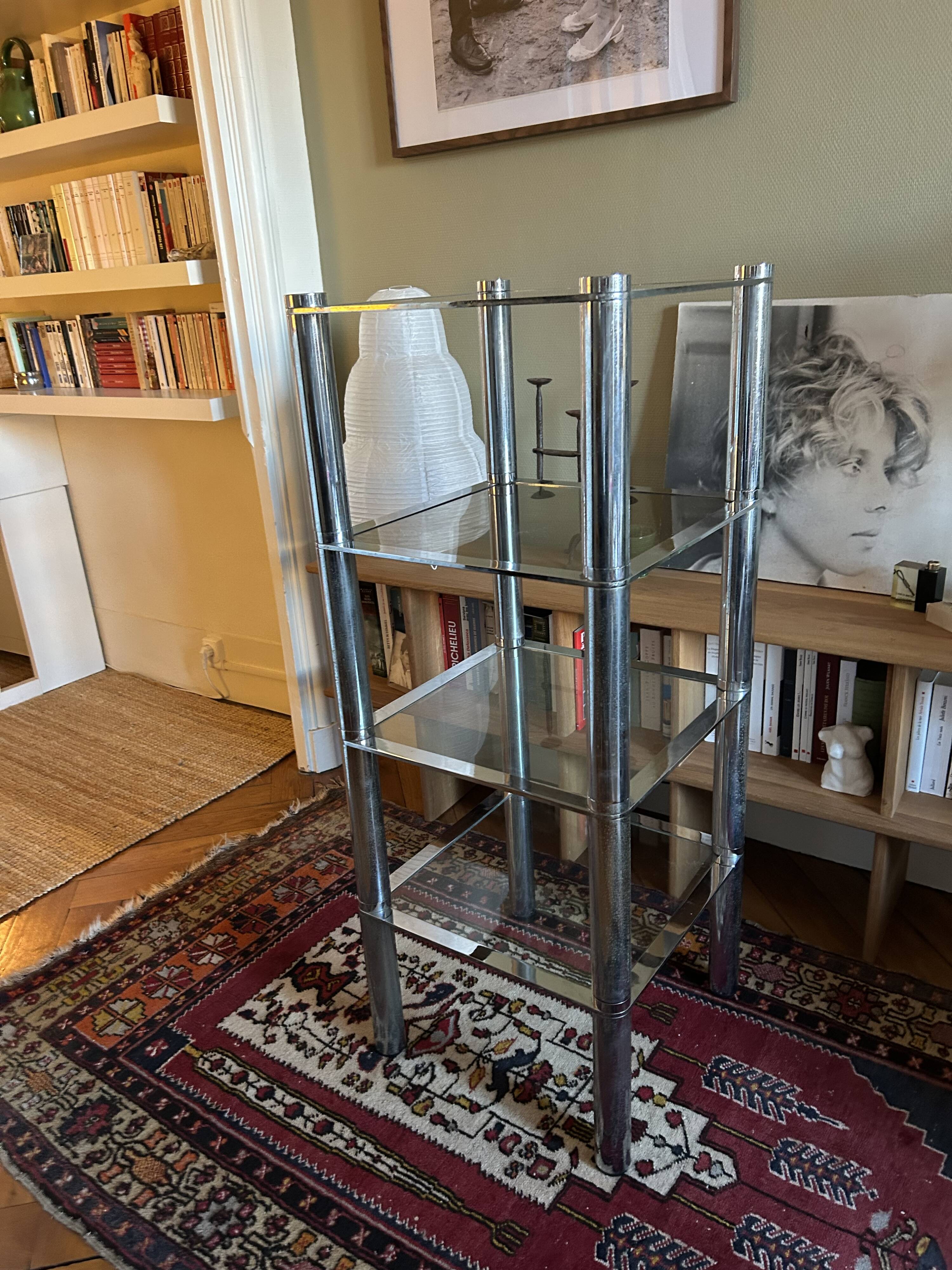 Glass and chrome coffee tables