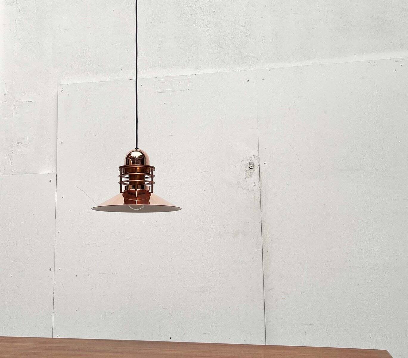 Vintage Copper Pendant Lamp Nyhavn by Alfred Homann and Ole V. Kjær for Louis Poulsen, 1980s
