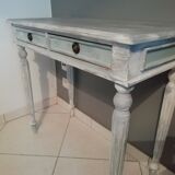 Desk / console painted and patinated 2 drawers