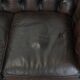 Dark brown cow leather vintage 2-seater Chesterfield sofa in English style
