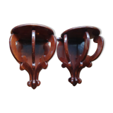 Pair of mahogany wall consoles