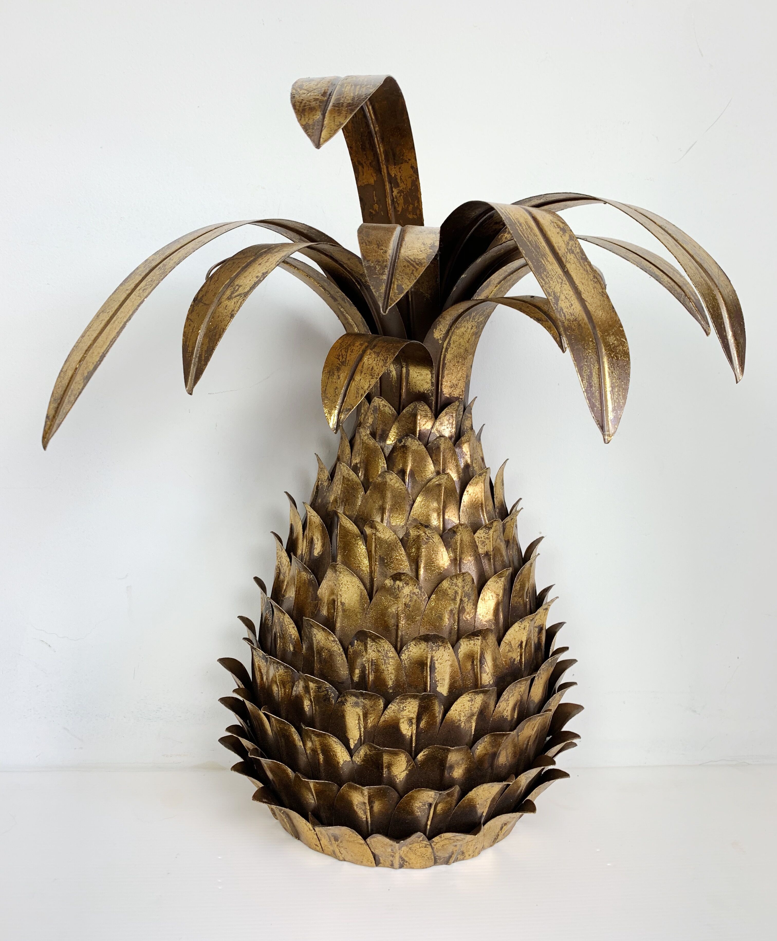 Ananas  wall light  paire  years 70" in gold metal