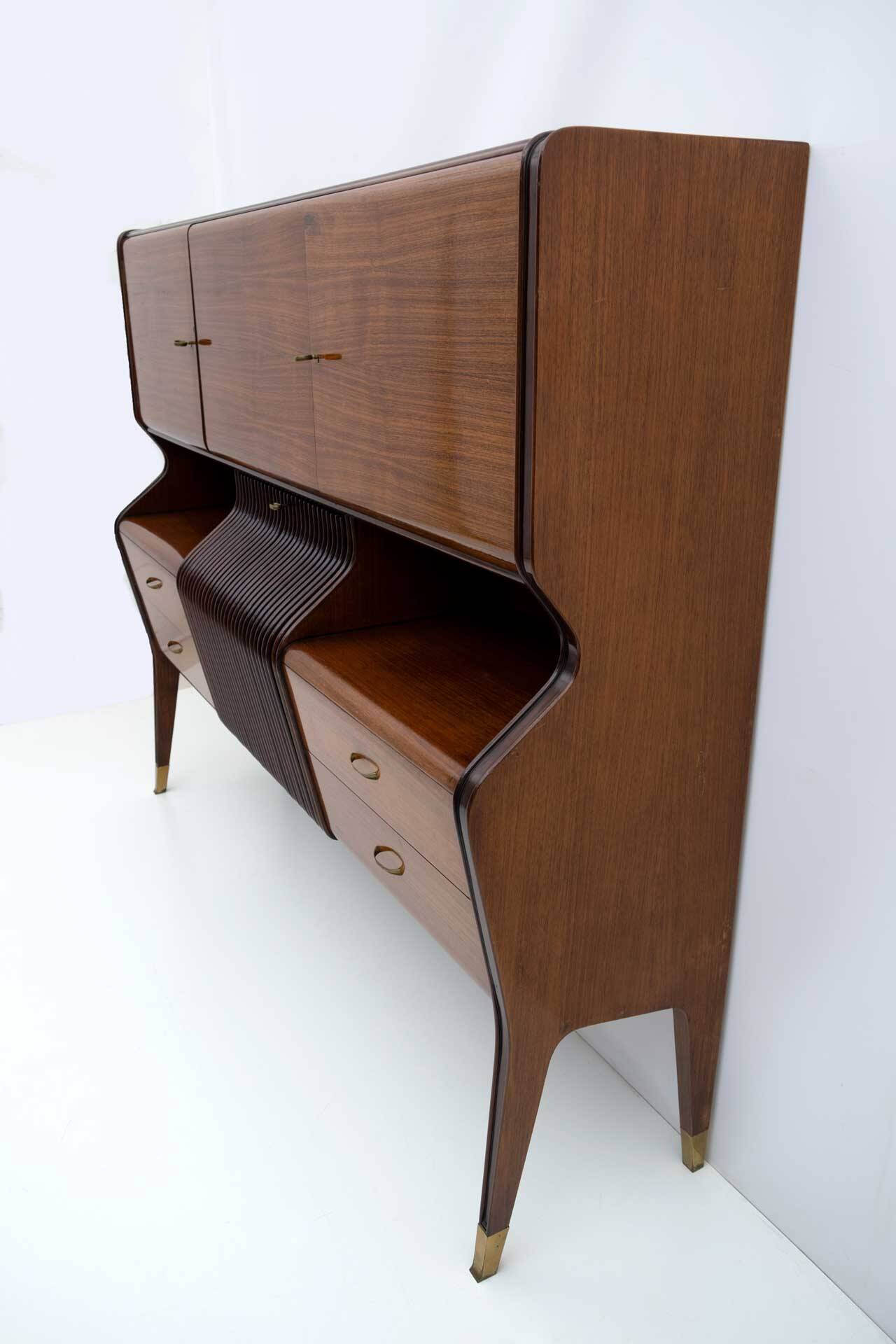 Osvaldo Borsani Mid-Century Modern Italian Sideboard with Bar Cabinet, 1950