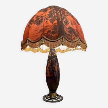 Delatte Nancy: glass paste lamp Art Nouveau period circa 1900