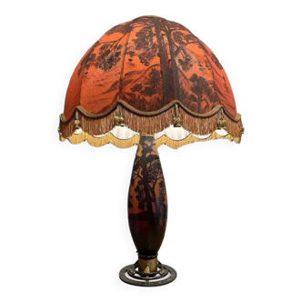 Delatte Nancy: lampe en pâte de verre époque Art Nouveau circa 1900
