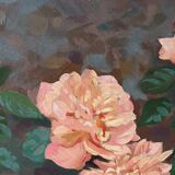 The roses, oil on canvas signed Mahelin.