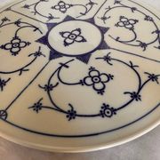 Decorated blue porcelain cake stand Bareuther Bavaria