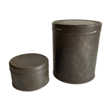 Set of 2 old weathered metal boxes