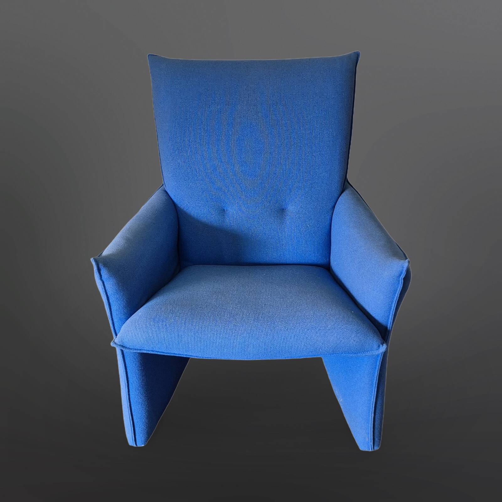Space age design lounge chair in blue fabric, Netherlands 1960s