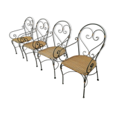 rattan chair and wrought iron