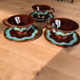 3 large cups / saucers vallauris