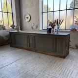 XXL walnut trade counter with multiple drawers