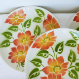 Lot de 4 assiettes dessert vintage Moulin des Loups Orchies modèle Ontario en porcelaine