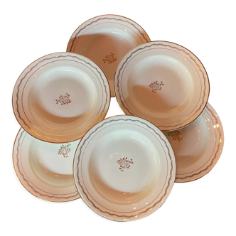 6 plates l’Amandinoise in off-white and gold