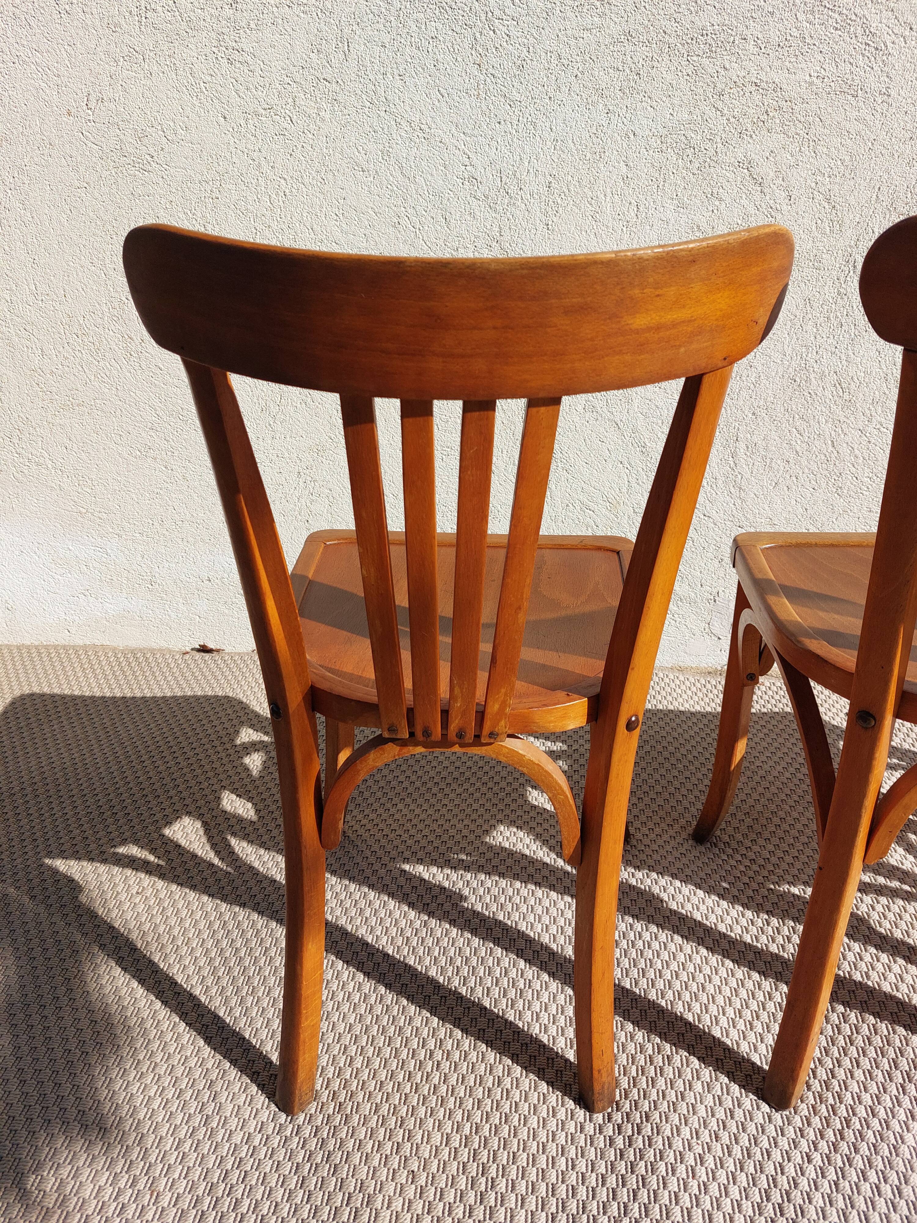 3 Luterma bistro chairs, medium oak finish
