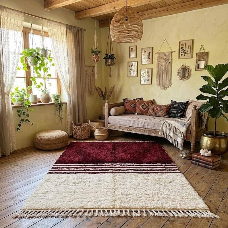 Handmade traditional Berber rug size 2/3 m